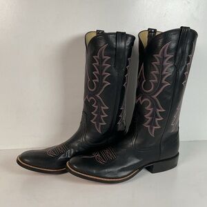 Rios of Mercedes Cowboy Boots | Black Buffalo Calf | Narrow | Men’s 9.5 B